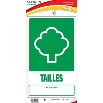 Panneau Dechets tailles - Vinyle adhésif 330x200mm - 4000848