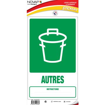 Panneau Dechets autres - Vinyle adhésif 330x200mm - 4000862