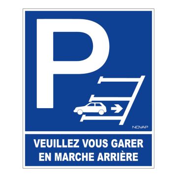 Panneau Veuillez vous garer en marche arrière - Rigide 400X330 - 4003870