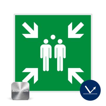 Panneau point de rassemblement - Alu - Classe A 480x480mm - Novap