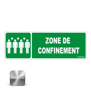 Panneau Zone de confinement - Alu 450x150 - Novap