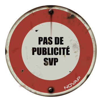 Panneau vintage Pas de publicité SVP - Rigide Ø80mm - 4019000