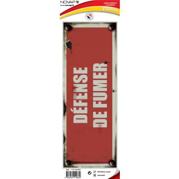 Panneau vintage Défense de fumer - Adhésif 330x120mm - 4019369