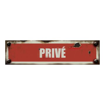 Plaque vintage Privé - Rigide 170x45mm - 4019383