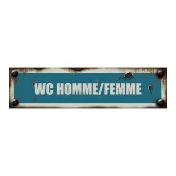 Plaque vintage WC homme/femme - Rigide 170x45mm - 4019420