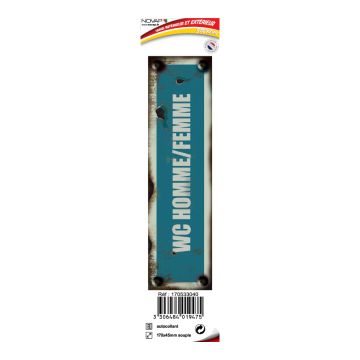 Plaque vintage WC homme/femme - Adhésif 170x45mm - 4019482