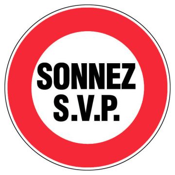Panneau Sonnez SVP - Rigide Ø80mm - 4020297
