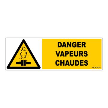 Panneau Danger vapeurs chaude - Rigide 450x150mm - 4030760