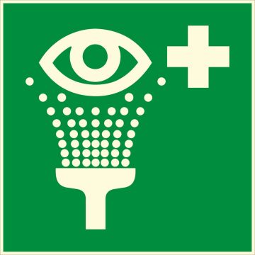 Panneau photoluminescent Rinçage des yeux - Rigide 200x200mm - 4031026