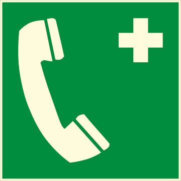 Panneau photoluminescent Téléphone vert - Rigide 200x200mm - 4031033