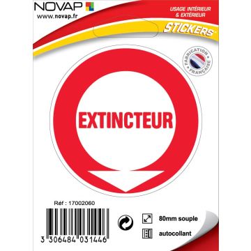 Panneau Extincteur (texte) - Vinyle adhésif Ø80mm - 4031446