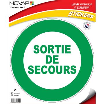 Panneau Sortie de secours - Vinyle adhésif Ø300mm - 4031910