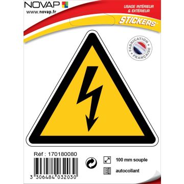 Panneau Danger éléctrique - Adhésif Triangle 100mm - 4032030