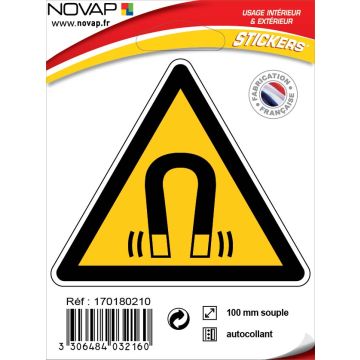 Panneau Champ magnétique important - Adhésif Triangle 100mm - 4032160