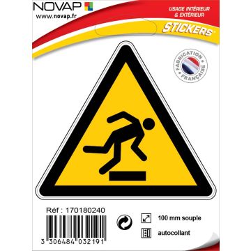 Panneau Danger risque de Trebuchement - Adhésif Triangle 100mm - 4032191