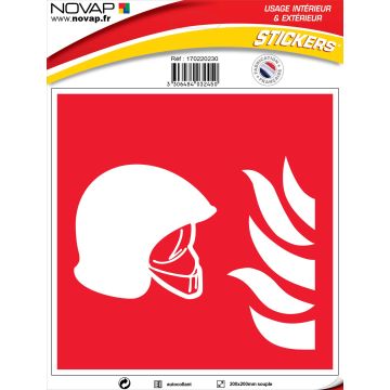 Panneau Ensemble d'équipement d'incendie - Vinyle adhésif 200x200mm - 4032450