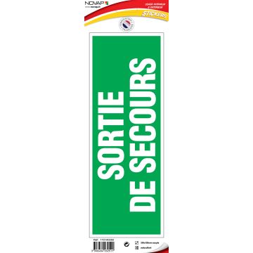Panneau Sortie de secours - Vinyle adhésif 330x120mm - 4032511