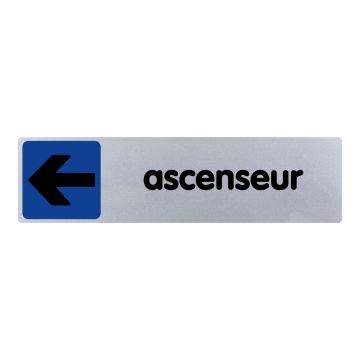 Plaque de porte Ascenseur flèche à gauche - couleur 170x45mm - 4032597
