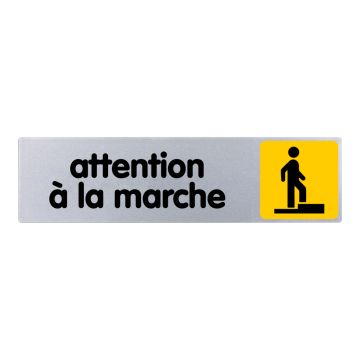 Plaque de porte Attention à la marche - couleur 170x45mm - 4032603