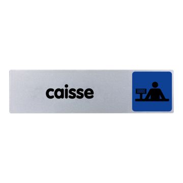 Plaque de porte Caisse - couleur 170x45mm - 4032672
