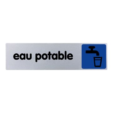 Plaque de porte Eau potable - couleur 170x45mm - 4032849