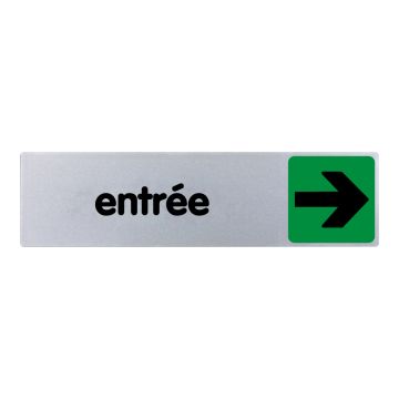 Plaque de porte Entrée flèche droite - couleur 170x45mm - 4032870