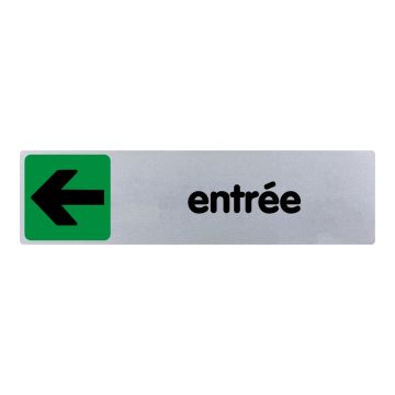 Plaque de porte Entrée flèche gauche - couleur 170x45mm - 4032887