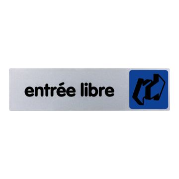 Plaque de porte Entrée libre - couleur 170x45mm - 4032924