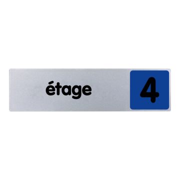 Plaque de porte 4eme étage - couleur 170x45mm - 4033013