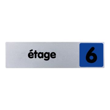 Plaque de porte 6eme étage - couleur 170x45mm - 4033037