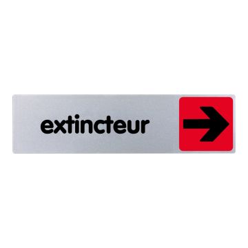 Plaque de porte Extincteur flèche droite - couleur 170x45mm - 4033068