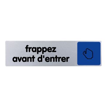 Plaque de porte Frappez avant d'entrer - couleur 170x45mm - 4033136