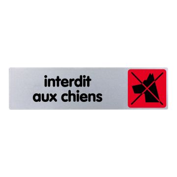 Plaque de porte Interdit aux chiens (texte) - couleur 170x45mm - 4033174