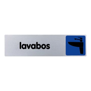Plaque de porte Lavabos - couleur 170x45mm - 4033235