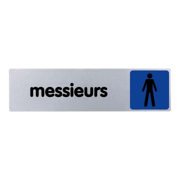 Plaque de porte Messieurs (texte) - couleur 170x45mm - 4033303