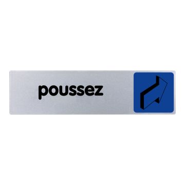 Plaque de porte Poussez (horizontal) - couleur 170x45mm - 4033358