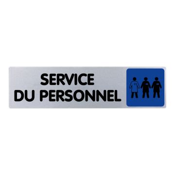 Plaque de porte Service du personnel - couleur 170x45mm - 4033525
