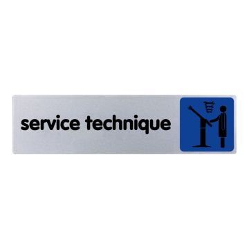 Plaque de porte Service technique - couleur 170x45mm - 4033549