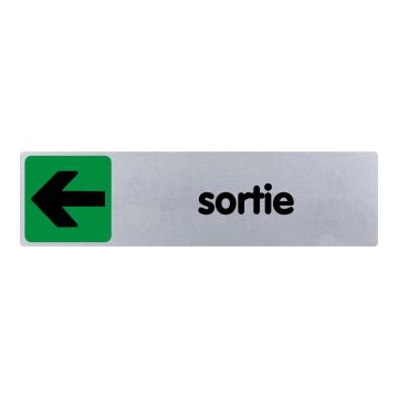 Plaque de porte Sortie flèche à gauche - couleur 170x45mm - 4033600
