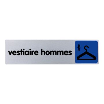 Plaque de porte Vestiaire hommes - couleur 170x45mm - 4033723