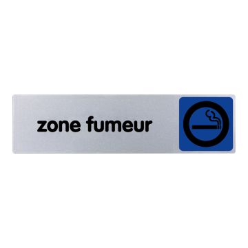 Plaque de porte Zone fumeur - couleur 170x45mm - 4033761