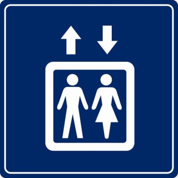 Plaque de porte Ascenseur - couleur 90x90mm - 4033792