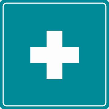 Plaque de porte Centre de soins - couleur 90x90mm - 4033822