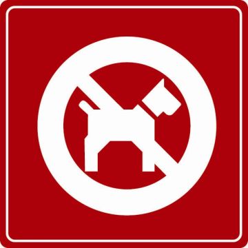 Plaque de porte Interdit aux chiens - couleur 90x90mm - 4033877