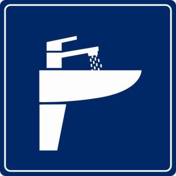 Plaque de porte Lavabos - couleur 90x90mm - 4033884