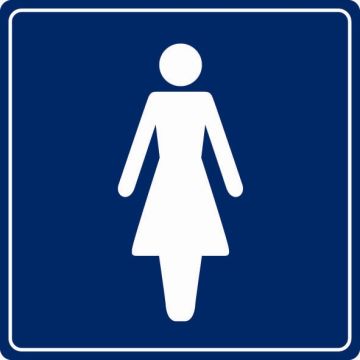 Plaque de porte Toilettes femmes - couleur 90x90mm - 4033938