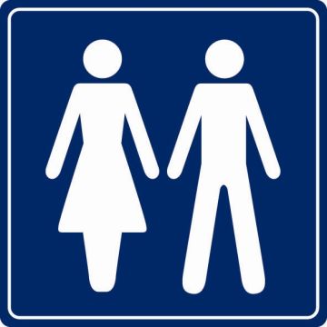 Plaque de porte Toilettes H/F - couleur 90x90mm - 4033952