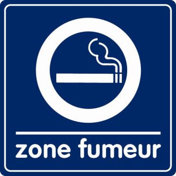 Plaque de porte Zone fumeur - couleur 90x90mm - 4033990