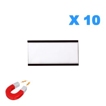 Lot de 10 porte étiquettes magnétiques 40x80mm - Novap