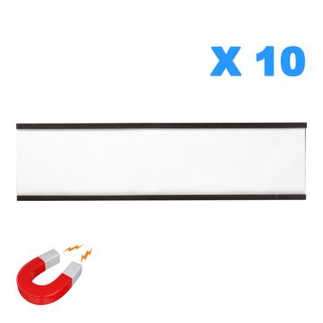 lot de 10 porte étiquettes magnétiques 40x150mm - 4034164
